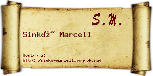 Sinkó Marcell névjegykártya